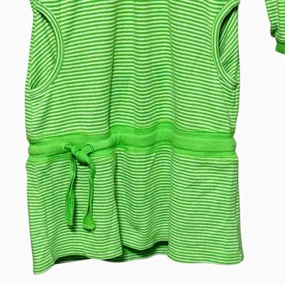 Orage Green Striped Hooded Athleisure Tie Waist Cozy Sporty Dress size Medium - Picture 4 of 13